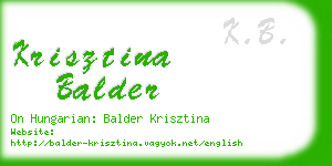 krisztina balder business card